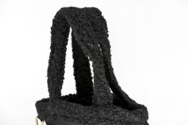 Mini Bag En Bouclette Noire Modèle Cendrillon