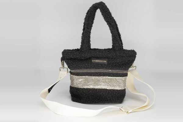 Mini Bag En Bouclette Noire Modèle Cendrillon